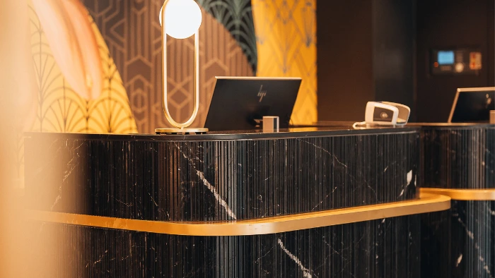 Front desk at luxury resort