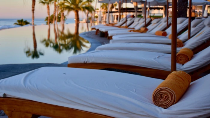 Lounge bed at an all inclusive resort